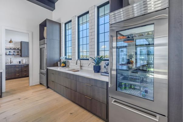 Interior, Kitchen, Stainless Steel Appliances, Wood Texture Flooring