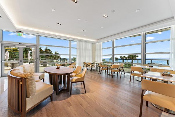 Dining room, Interior, Recessed Lighting, Water, Wood Texture Flooring