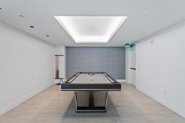 Billiard Table, Game Room, Interior, Recessed Lighting
