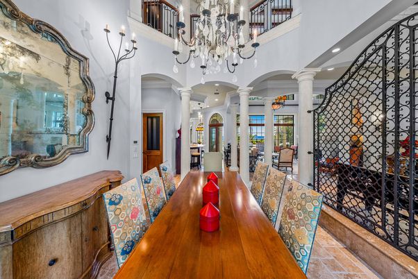 Chandelier, Dining room, Interior, Recessed Lighting