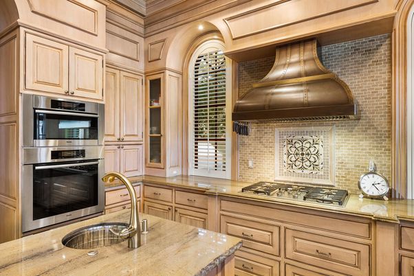 Interior, Kitchen, Stainless Steel Appliances, Stone Walls