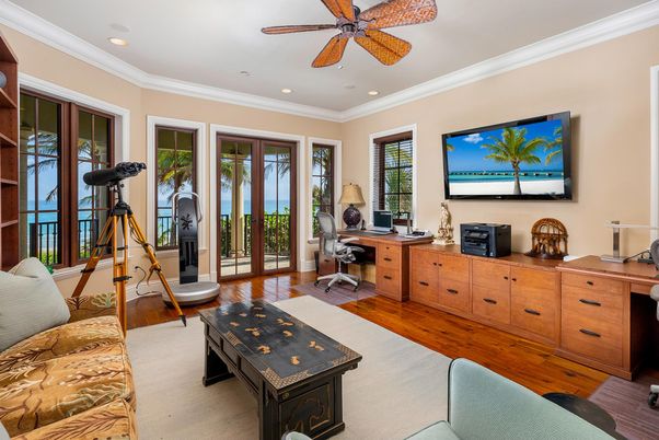 Fitness Equipment, Home Office, Interior, Recessed Lighting, Wood Texture Flooring