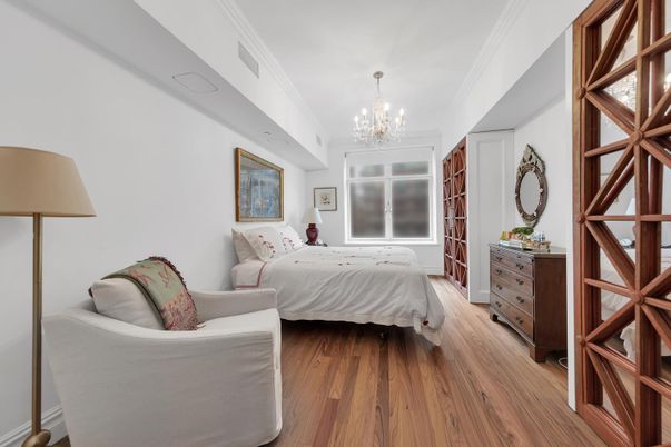 Bedroom, Chandelier, Interior, Wood Texture Flooring