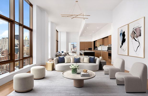 Interior, Kitchen, Living room, Pendant Lights, Recessed Lighting, Wood Texture Flooring