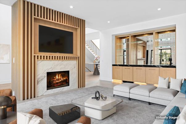 Fireplace, Interior, Living room, Recessed Lighting
