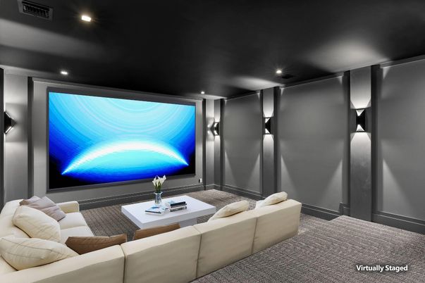 Interior, Projection Screen, Recessed Lighting, Theatre Room