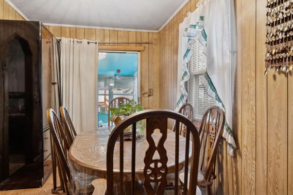 Dining room, Interior, Wood Texture Flooring, Wooden Walls