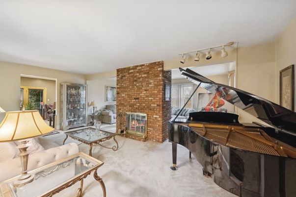 Fireplace, Interior, Living room, Piano, Stone Walls