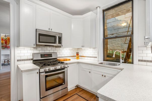 Interior, Kitchen, Stainless Steel Appliances, Wood Texture Flooring