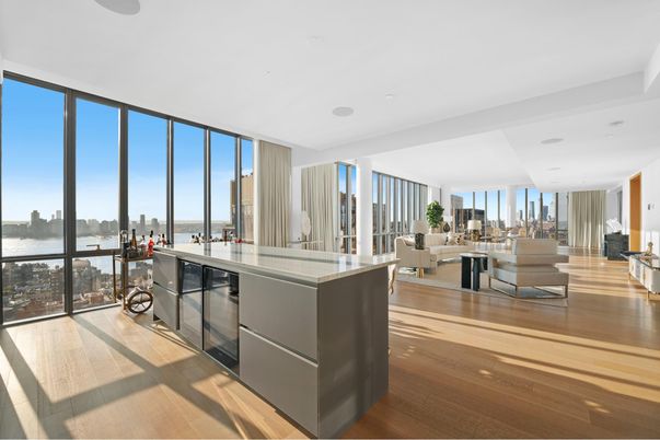 Interior, Kitchen, Living room, Recessed Lighting, Wood Texture Flooring