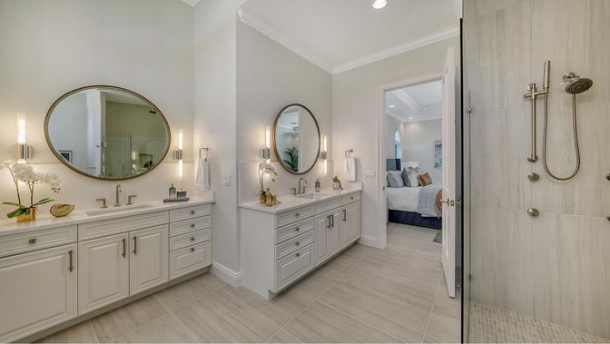 Bathroom, Bedroom, Dual Sink Vanities, Interior, Recessed Lighting