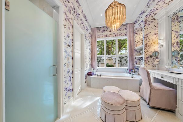 Bathroom, Chandelier, Interior, Recessed Lighting