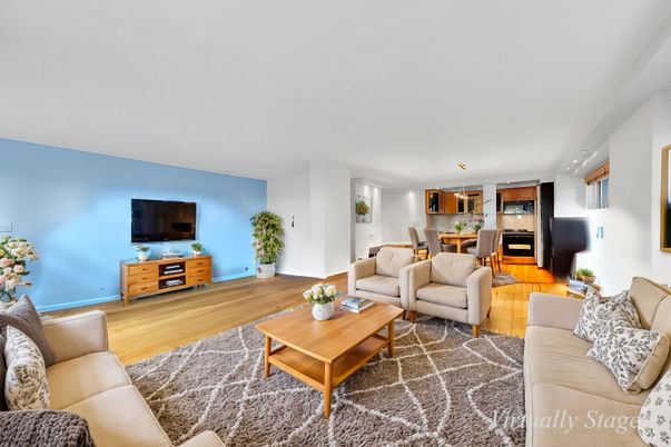 Dining room, Interior, Kitchen, Living room, Recessed Lighting, Stainless Steel Appliances, Wood Texture Flooring
