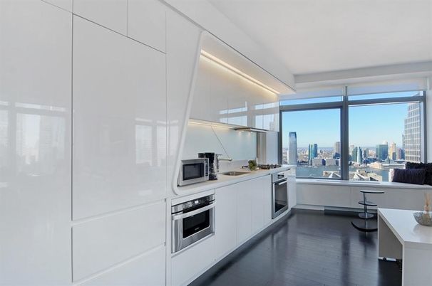 Interior, Kitchen, Pendant Lights, Stainless Steel Appliances, Wood Texture Flooring