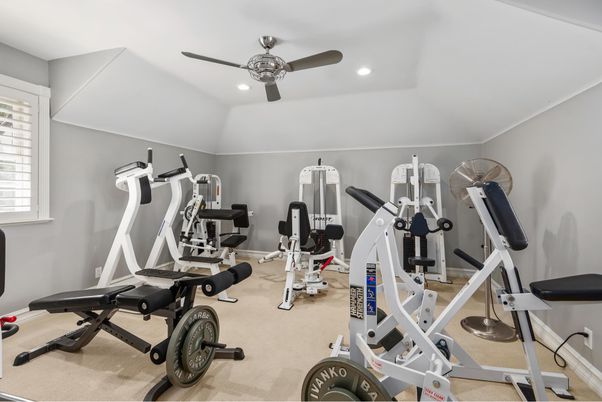 Fitness Equipment, Gym, Interior, Recessed Lighting