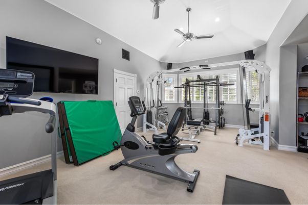 Fitness Equipment, Gym, Interior, Recessed Lighting