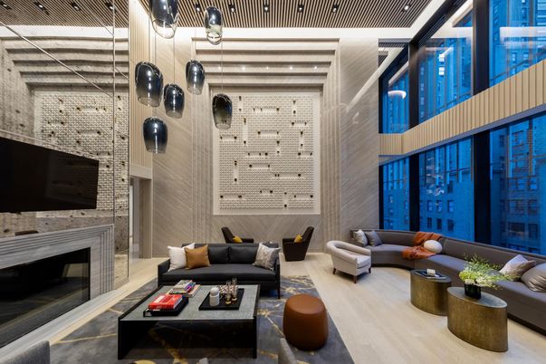 Fireplace, Interior, Living room, Pendant Lights, Wood Texture Flooring