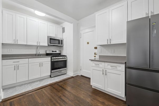 Interior, Kitchen, Stainless Steel Appliances, Wood Texture Flooring