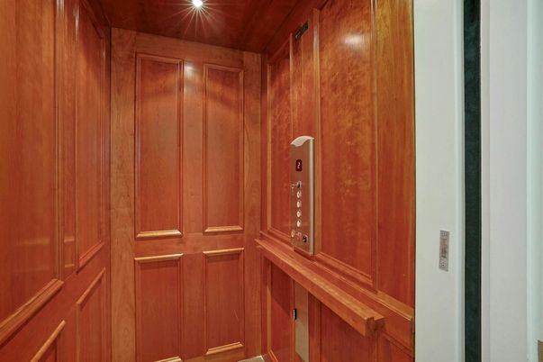 Elevator, Interior, Wooden Ceilings, Wooden Walls