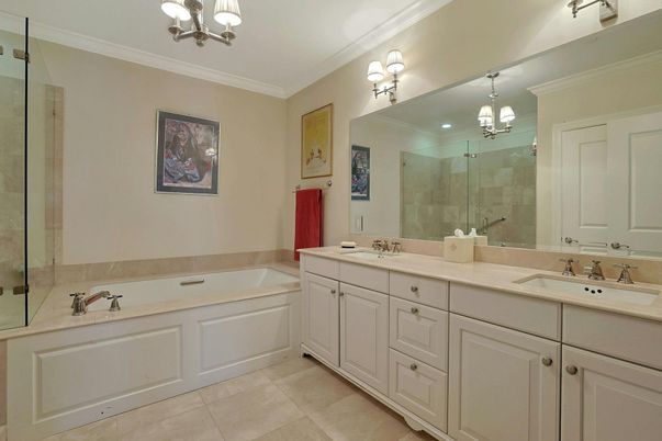 Bathroom, Dual Sink Vanities, Glass Shower, Interior