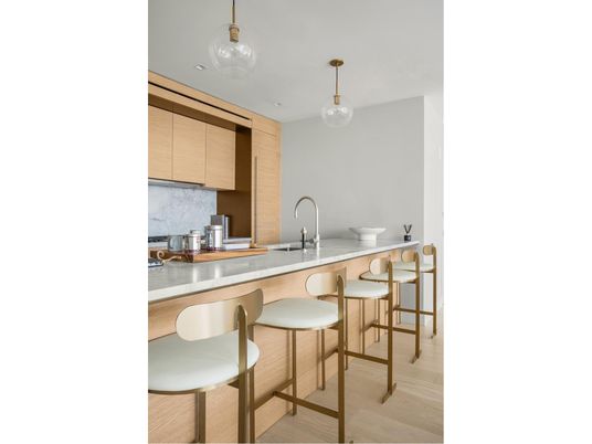 Interior, Kitchen, Pendant Lights, Wood Texture Flooring