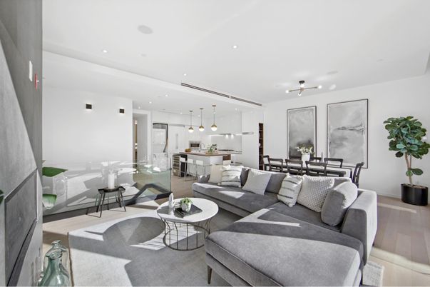 Dining room, Interior, Kitchen, Living room, Pendant Lights, Recessed Lighting, Wood Texture Flooring