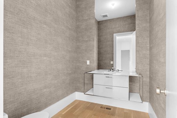 Bathroom, Interior, Recessed Lighting, Wood Texture Flooring