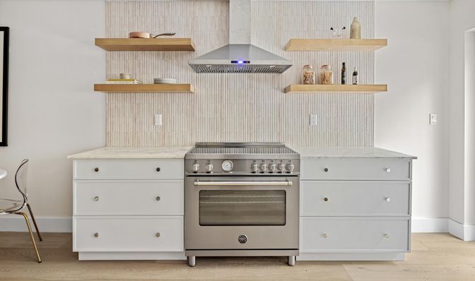 Interior, Kitchen, Stainless Steel Appliances, Wood Texture Flooring