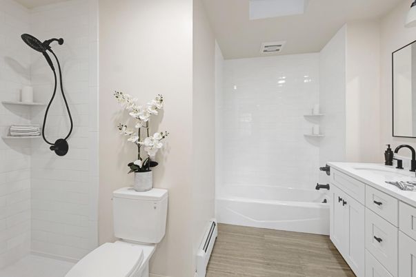 Bathroom, Interior, Wood Texture Flooring
