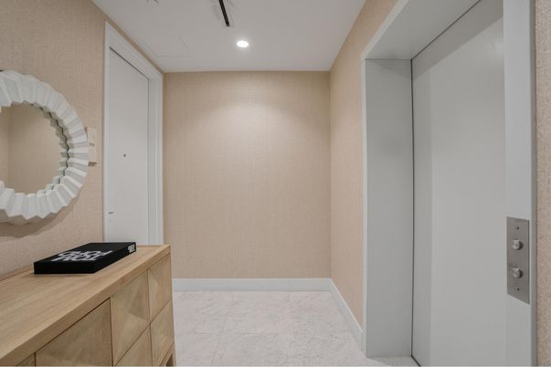 Elevator, Interior, Marble, Recessed Lighting