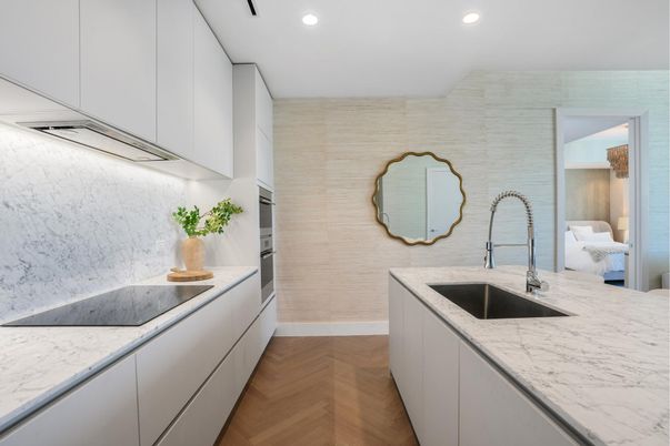 Interior, Kitchen, Recessed Lighting, Wood Texture Flooring