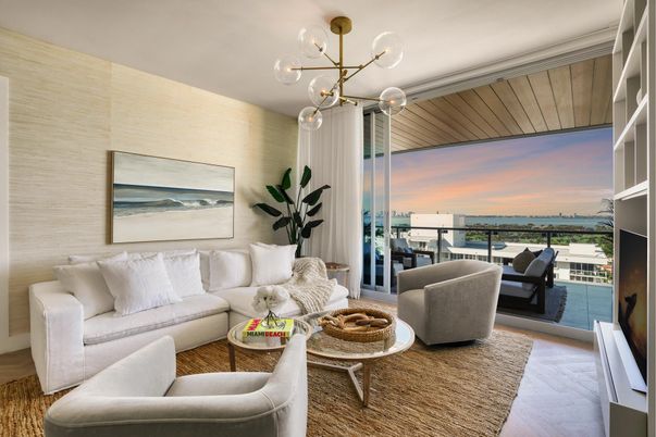 Interior, Living room, Pendant Lights, Water, Wood Texture Flooring