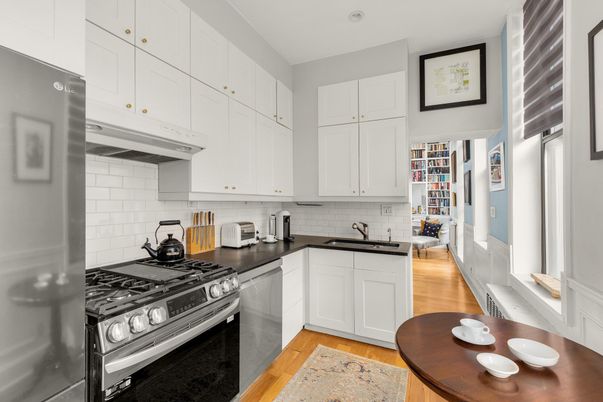 Interior, Kitchen, Stainless Steel Appliances, Wood Texture Flooring