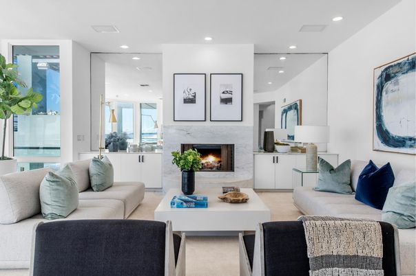 Fireplace, Interior, Living room, Recessed Lighting