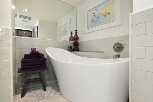 Bathroom, Free Standing Baths, Interior, Recessed Lighting