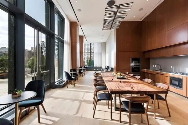 Dining room, Interior, Kitchen, Recessed Lighting, Stainless Steel Appliances, Wood Texture Flooring