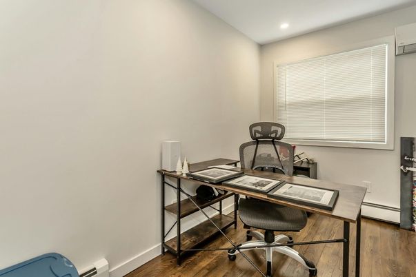 Home Office, Interior, Recessed Lighting, Wood Texture Flooring