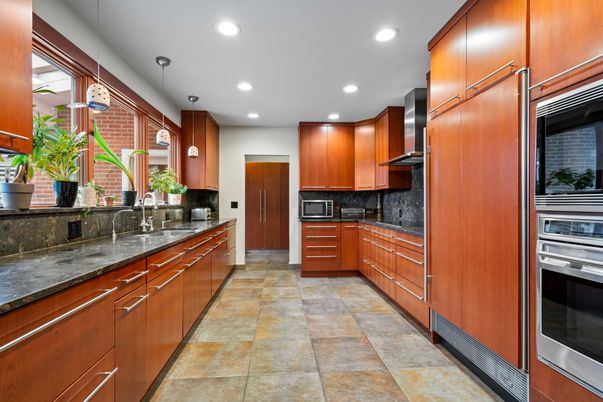 Interior, Kitchen, Pendant Lights, Recessed Lighting, Stainless Steel Appliances