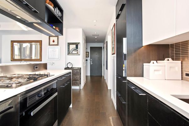 Interior, Kitchen, Recessed Lighting, Wood Texture Flooring