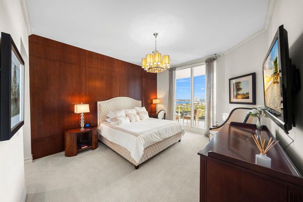 Bedroom, Chandelier, Interior