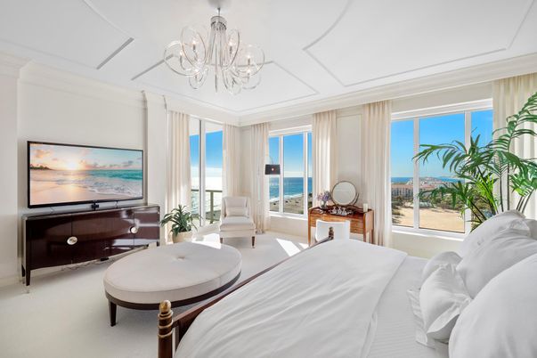 Bedroom, Chandelier, Interior, Water