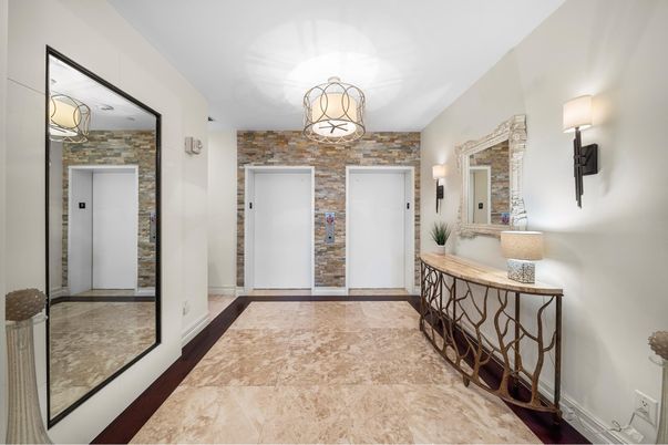 Elevator, Interior, Stone Walls