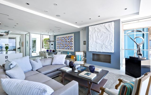 Dining room, Fireplace, Interior, Living room, Pendant Lights, Recessed Lighting