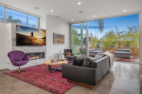 Fireplace, Interior, Living room, Recessed Lighting