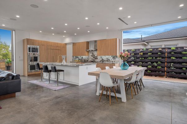 Dining room, Interior, Kitchen, Recessed Lighting, Stainless Steel Appliances