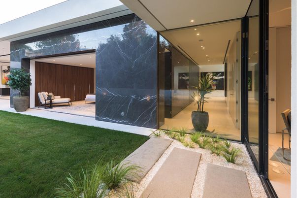 Exterior, Marble Walls, Recessed Lighting