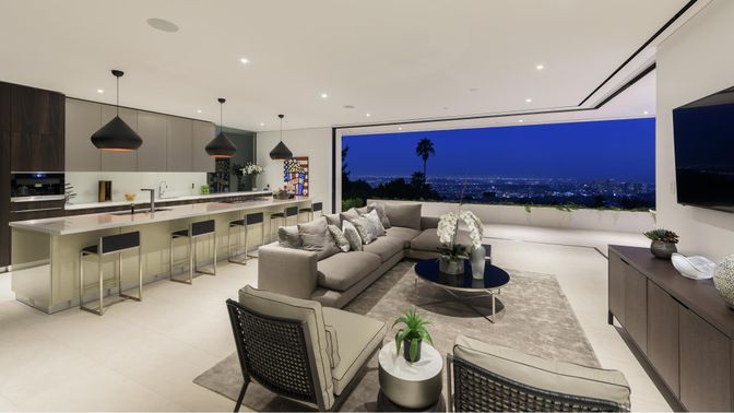 Interior, Kitchen, Living room, Pendant Lights, Recessed Lighting