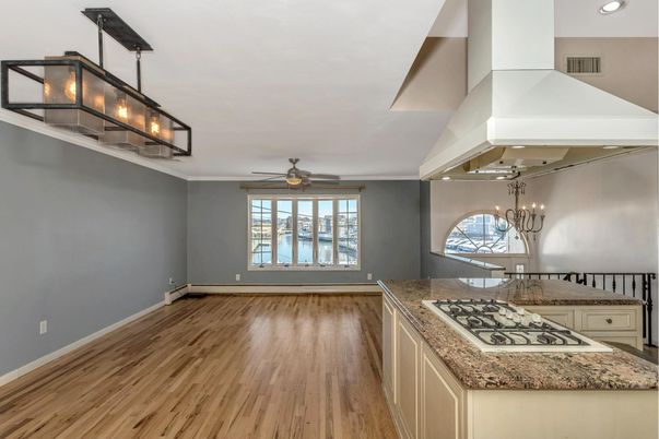 Chandelier, Interior, Recessed Lighting, Wood Texture Flooring