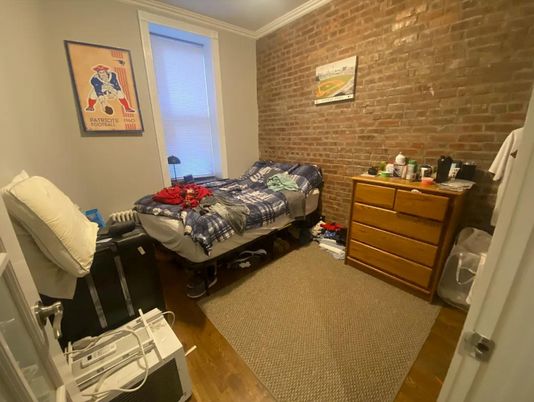 Bedroom, Interior, Stone Walls, Wood Texture Flooring