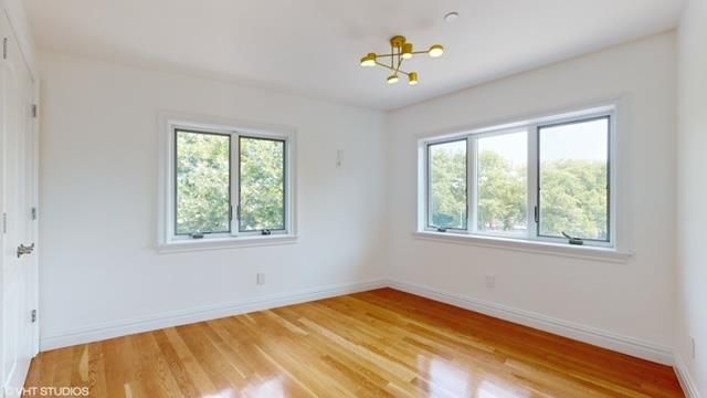 Empty room, Interior, Pendant Lights, Wood Texture Flooring